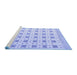 Sideview of Machine Washable Abstract Blue Modern Rug, wshabs4808blu