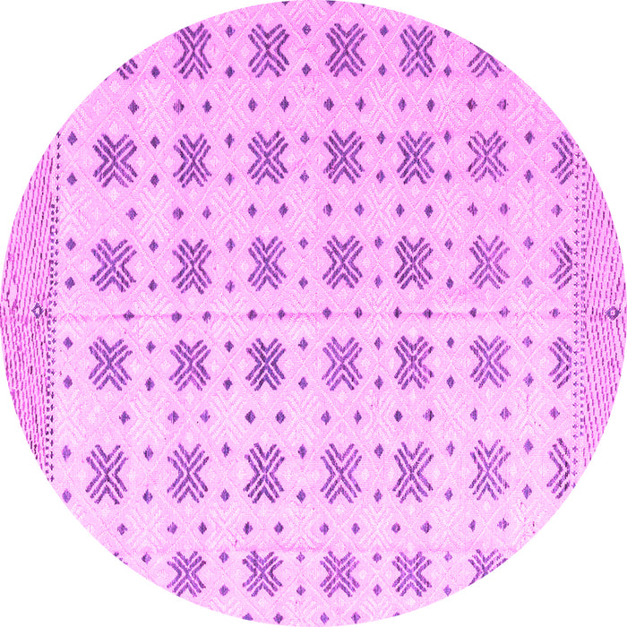 Round Abstract Pink Modern Rug, abs4808pnk