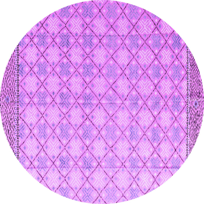 Round Machine Washable Abstract Purple Modern Area Rugs, wshabs4809pur