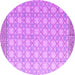 Round Machine Washable Abstract Purple Modern Area Rugs, wshabs4809pur