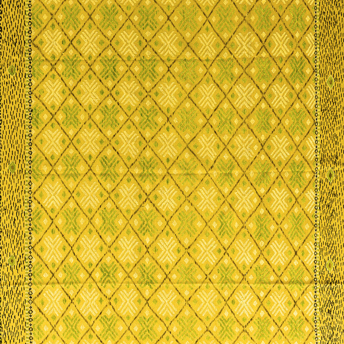 Square Abstract Yellow Modern Rug, abs4809yw