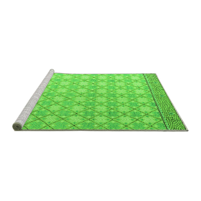 Sideview of Machine Washable Abstract Green Modern Area Rugs, wshabs4809grn