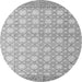 Round Abstract Gray Modern Rug, abs4809gry