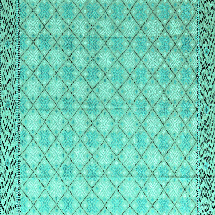Square Abstract Turquoise Modern Rug, abs4809turq
