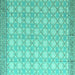 Square Abstract Turquoise Modern Rug, abs4809turq