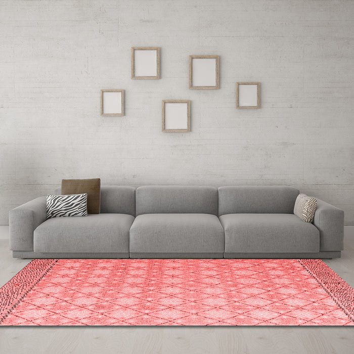 Modern Red Washable Rugs