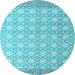 Round Machine Washable Abstract Light Blue Modern Rug, wshabs4809lblu