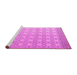 Sideview of Machine Washable Abstract Pink Modern Rug, wshabs4809pnk