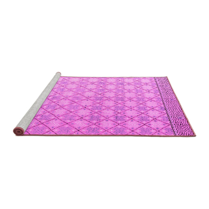 Sideview of Machine Washable Abstract Pink Modern Rug, wshabs4809pnk