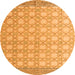 Round Abstract Orange Modern Rug, abs4809org