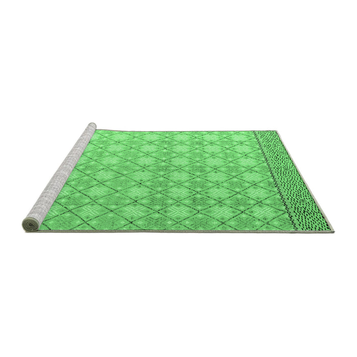Sideview of Machine Washable Abstract Emerald Green Modern Area Rugs, wshabs4809emgrn