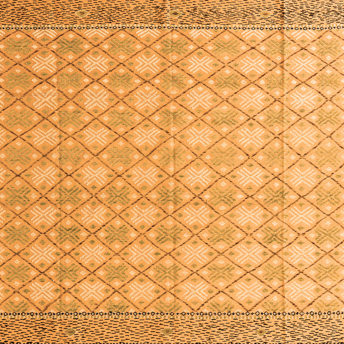 Square Machine Washable Abstract Orange Modern Area Rugs, wshabs4809org