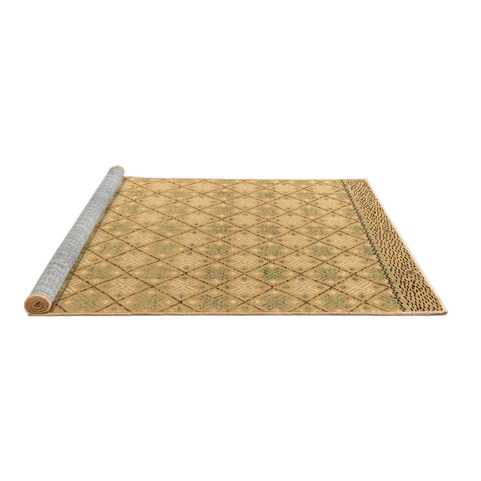 Sideview of Machine Washable Abstract Brown Modern Rug, wshabs4809brn