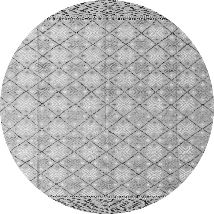 Round Machine Washable Abstract Gray Modern Rug, wshabs4809gry