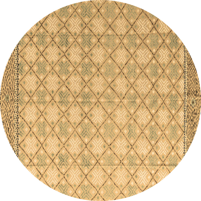 Round Machine Washable Abstract Brown Modern Rug, wshabs4809brn