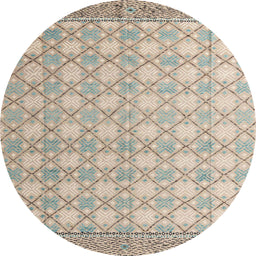 Round Abstract Brown Modern Rug, abs4809