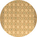 Round Abstract Brown Modern Rug, abs4809brn