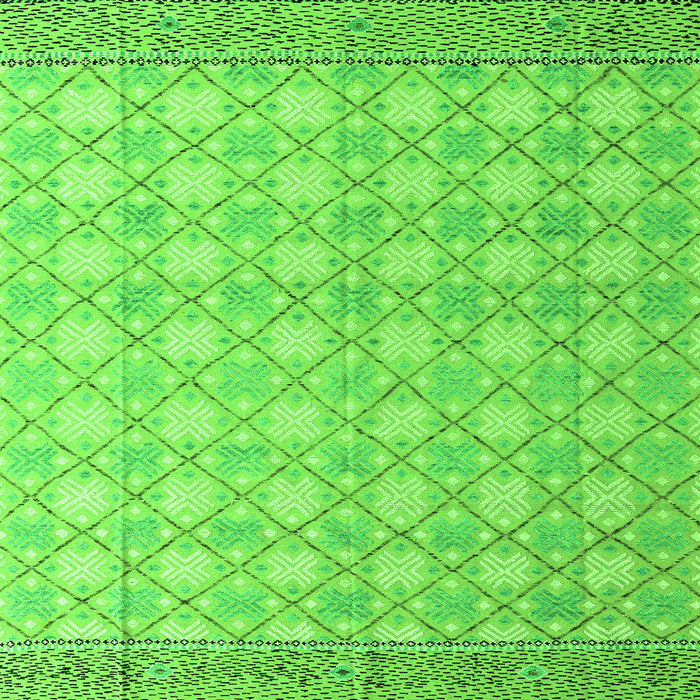 Square Machine Washable Abstract Green Modern Area Rugs, wshabs4809grn