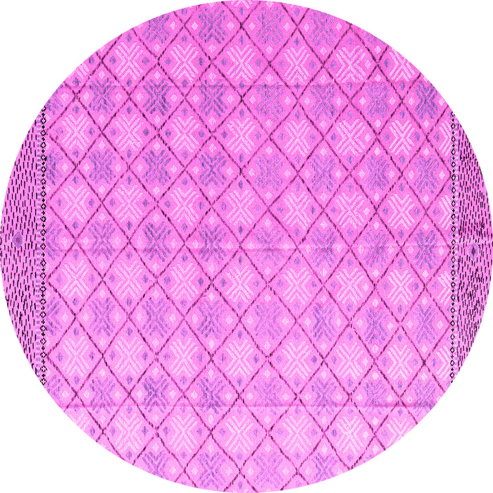 Round Abstract Pink Modern Rug, abs4809pnk