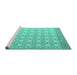 Sideview of Machine Washable Abstract Turquoise Modern Area Rugs, wshabs4809turq