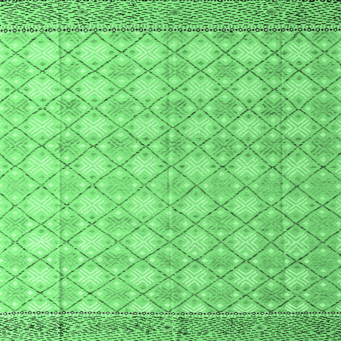 Square Machine Washable Abstract Emerald Green Modern Area Rugs, wshabs4809emgrn
