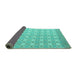 Sideview of Abstract Turquoise Modern Rug, abs4809turq