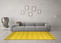 Machine Washable Abstract Yellow Modern Rug, wshabs4809yw