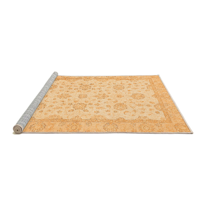 Sideview of Machine Washable Oriental Orange Traditional Area Rugs, wshabs480org