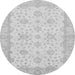 Round Oriental Gray Traditional Rug, abs480gry