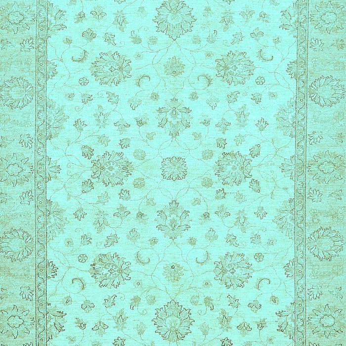 Machine Washable Oriental Light Blue Traditional Rug, wshabs480lblu