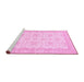 Sideview of Machine Washable Oriental Pink Traditional Rug, wshabs480pnk