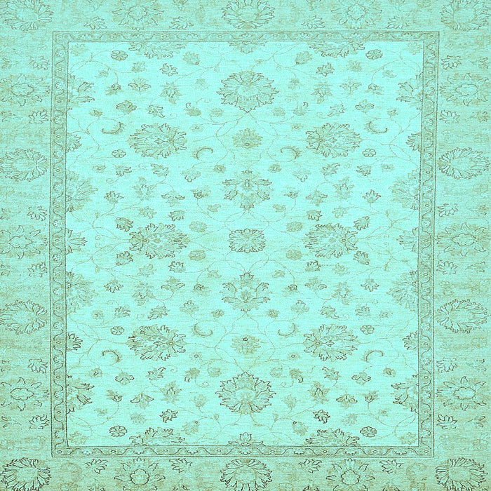 Square Machine Washable Oriental Light Blue Traditional Rug, wshabs480lblu