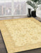 Abstract Orange Oriental Rug in Family Room, abs480