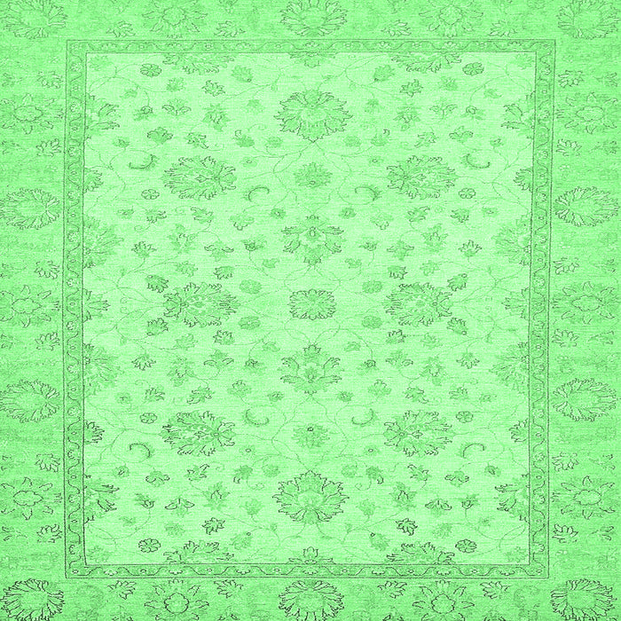 Square Oriental Emerald Green Traditional Rug, abs480emgrn