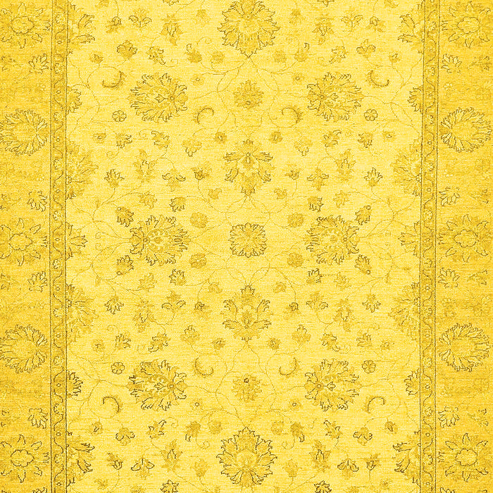 Machine Washable Oriental Yellow Traditional Rug, wshabs480yw