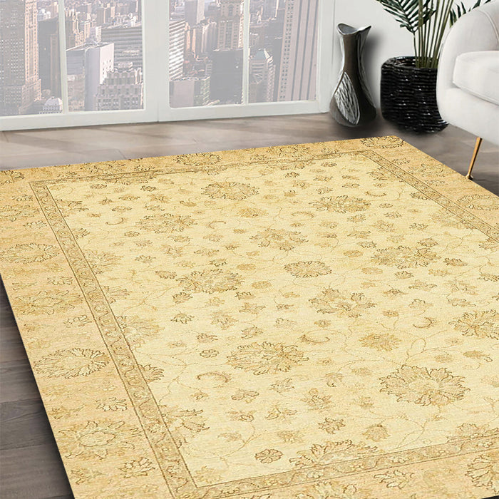 Abstract Orange Oriental Rug in Family Room, abs480