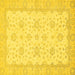 Square Machine Washable Oriental Yellow Traditional Rug, wshabs480yw