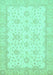 Machine Washable Oriental Turquoise Traditional Area Rugs, wshabs480turq