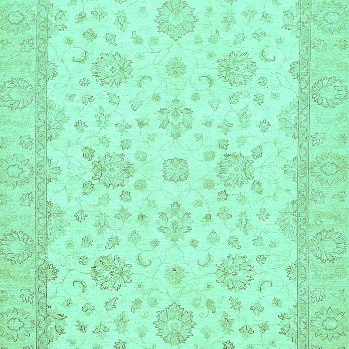 Machine Washable Oriental Turquoise Traditional Area Rugs, wshabs480turq