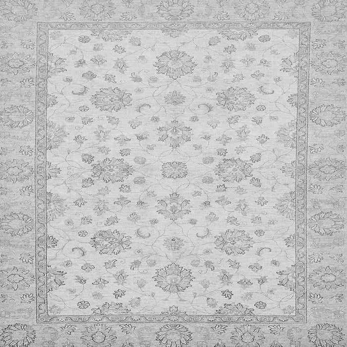 Square Machine Washable Oriental Gray Traditional Rug, wshabs480gry