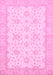 Machine Washable Oriental Pink Traditional Rug, wshabs480pnk