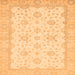 Square Oriental Orange Traditional Rug, abs480org