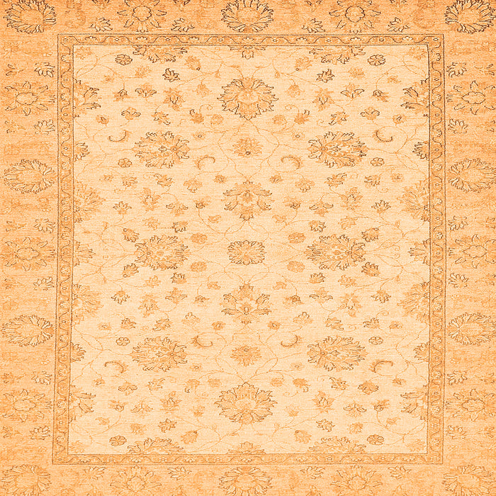 Square Machine Washable Oriental Orange Traditional Area Rugs, wshabs480org