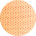 Round Abstract Orange Modern Rug, abs4810org