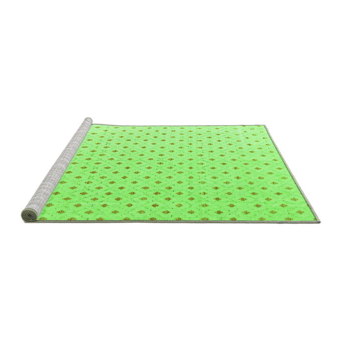 Sideview of Machine Washable Abstract Green Modern Area Rugs, wshabs4810grn