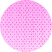 Round Machine Washable Abstract Pink Modern Rug, wshabs4810pnk