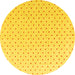 Round Machine Washable Abstract Yellow Modern Rug, wshabs4810yw