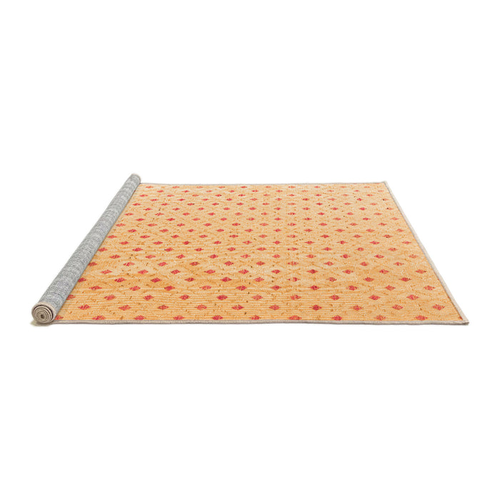 Sideview of Machine Washable Abstract Orange Modern Area Rugs, wshabs4810org