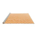 Sideview of Machine Washable Abstract Orange Modern Area Rugs, wshabs4810org