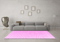 Machine Washable Abstract Pink Modern Rug, wshabs4810pnk